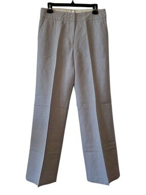 Armani Collezioni Light Gray Linen‑Cotton Dress Pants | Straight‑Leg | Size 42/6